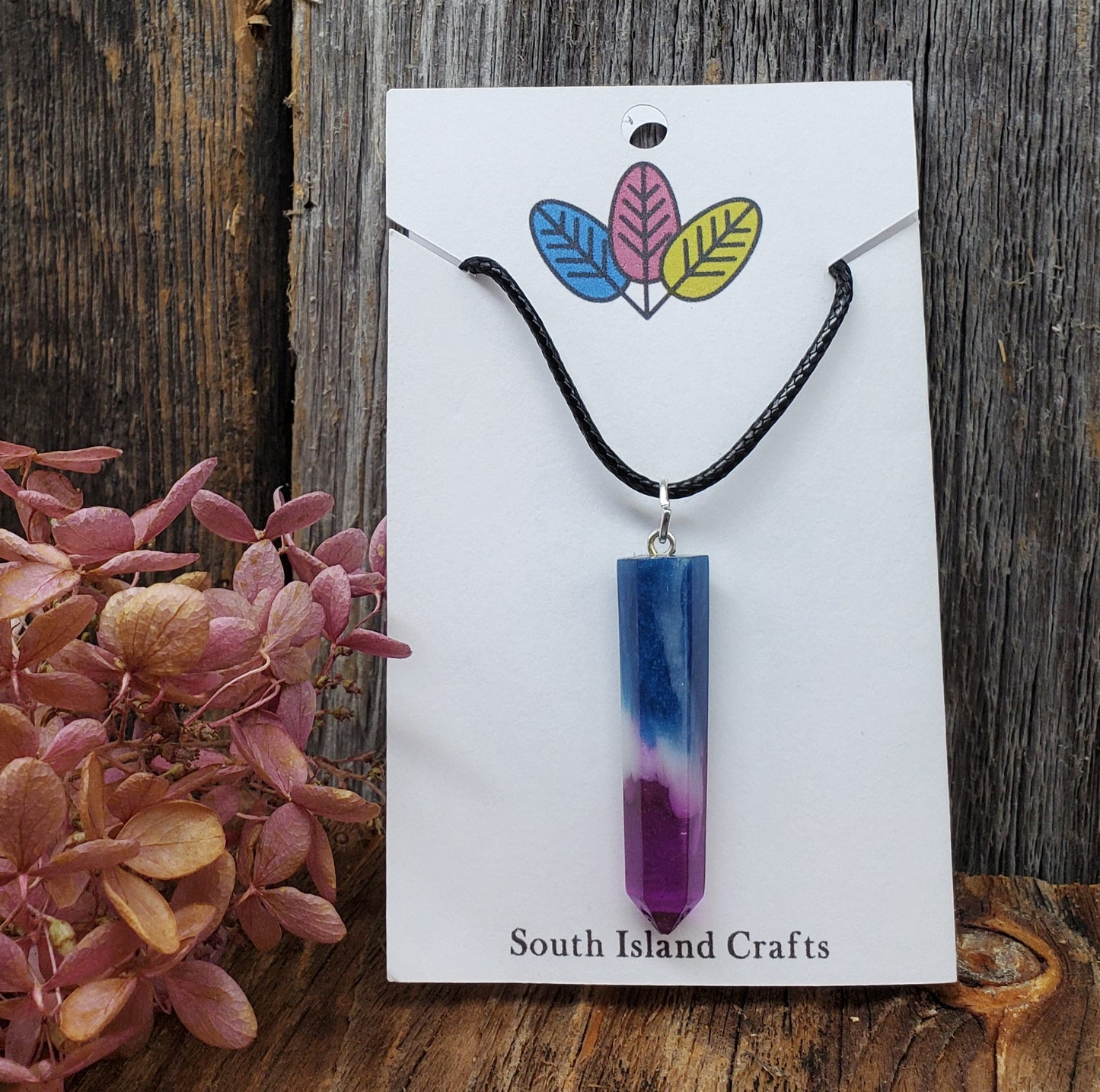 Pendant vertical purple white blue