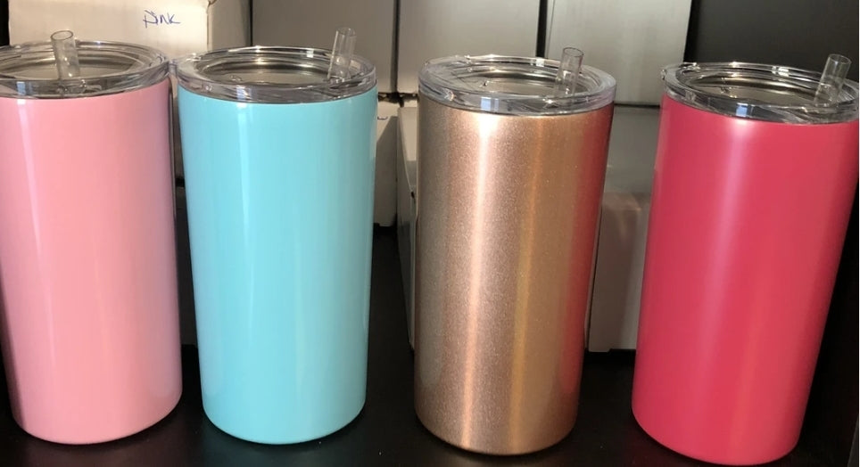 Design a stainless steel tumbler with lid